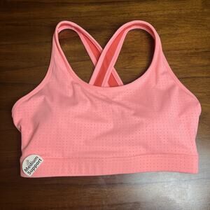 NWT Avia Women Medium (8-10) Mystic Coral Athletic Racerback Sports Bra Padded